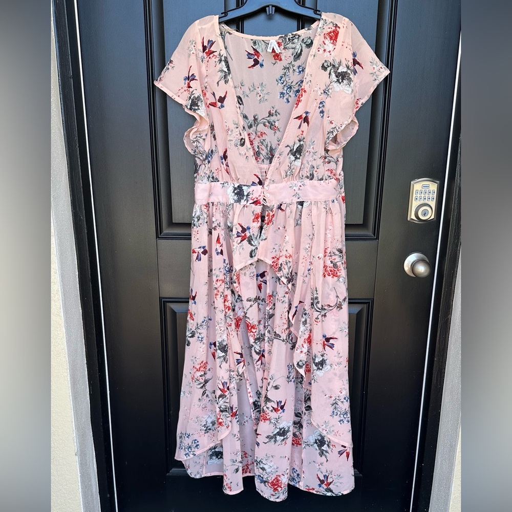 Live 4 Truth Blue and Pink Flutter Sleeve Sundress